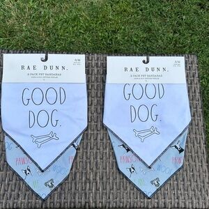 2 Rae Dunn Dog Bandana Sets (S/M) - New!